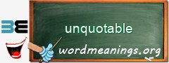WordMeaning blackboard for unquotable